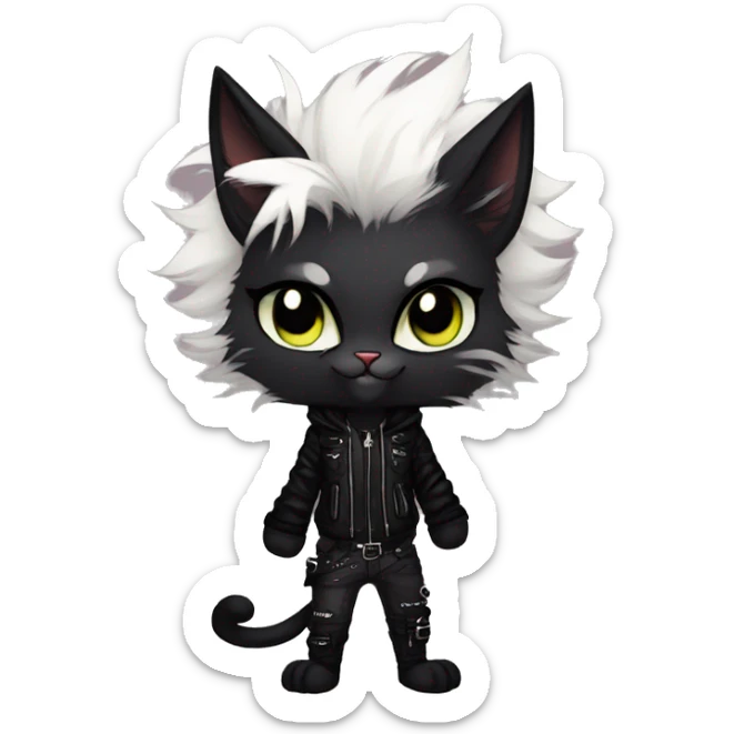 Edgy sharp anthro punk tomboy black cat animal furry by Falvie, LiLaiRa, griffsnuff, AngieWolf sticker