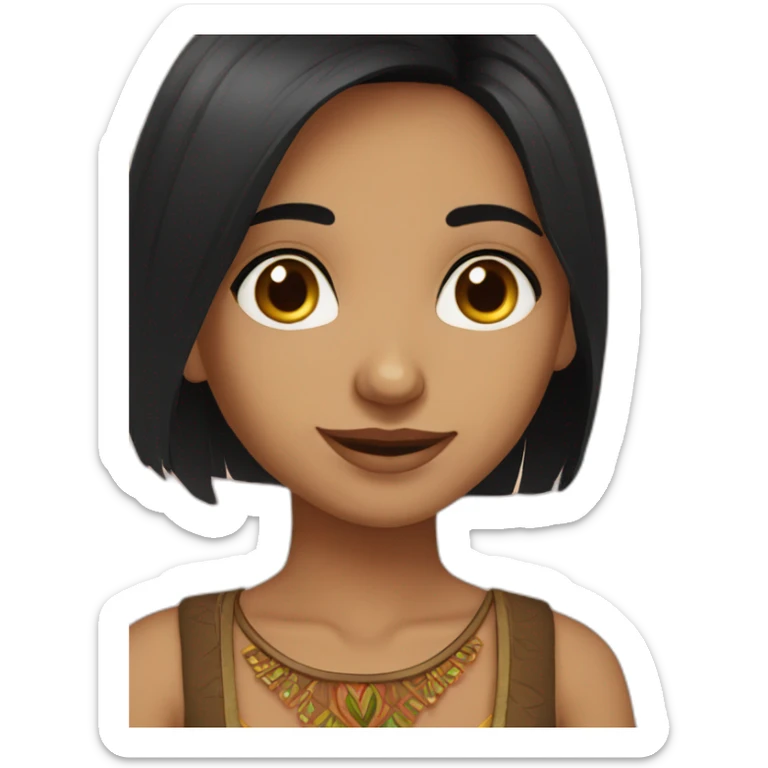 fair skin straight black hair indian girl fair skin doing potery sticker