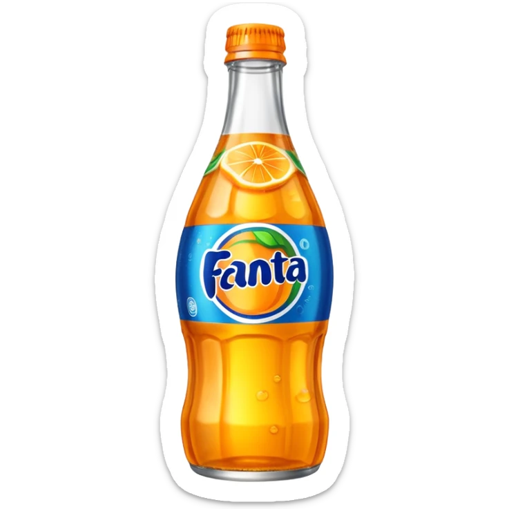 Una botella de cristal con el logo de Fanta con Fanta de limón dentro de color amarillo AMARILLA eres tonto sticker