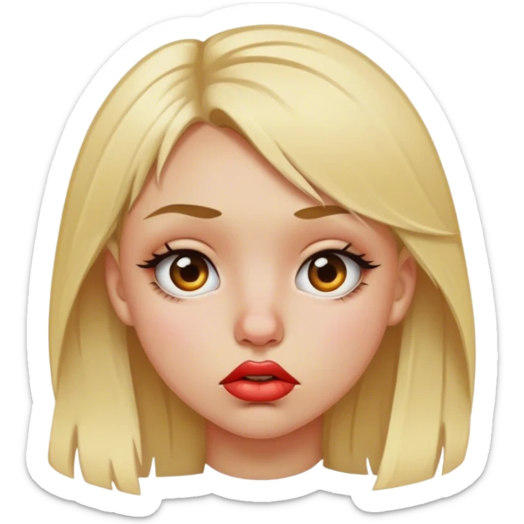Girl with blonde hair piercing in the nose thick lips and slightly torn eyes sticker