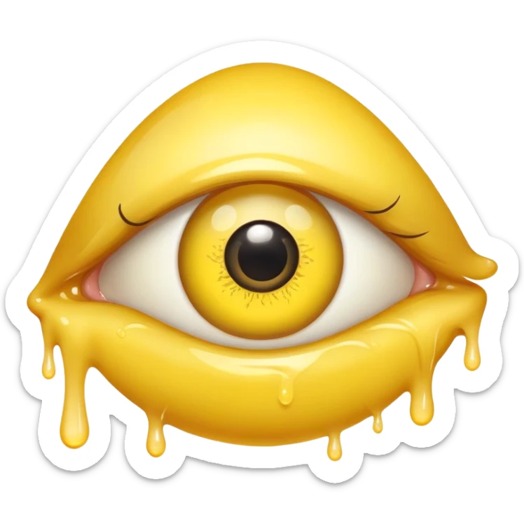 eye booger, small yellow gooey substance in the corner of an eye sticker