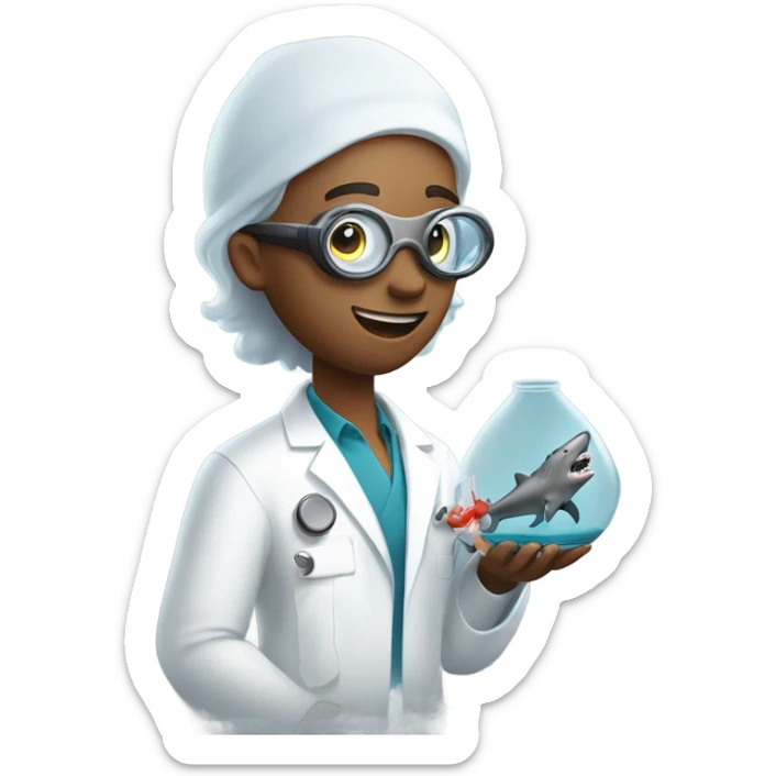 shark scientist sticker
