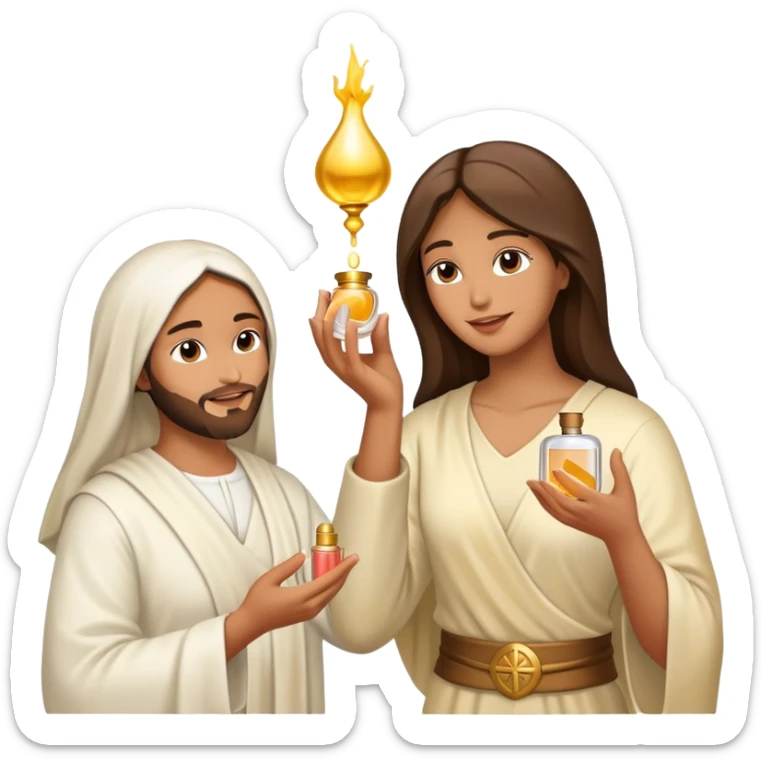 Biblical woman gifts one perfume to Jesus sticker