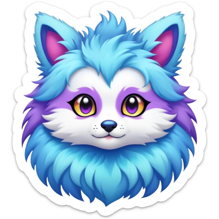 Kawaii bright fantasy ethereal anthro fursona animal sticker