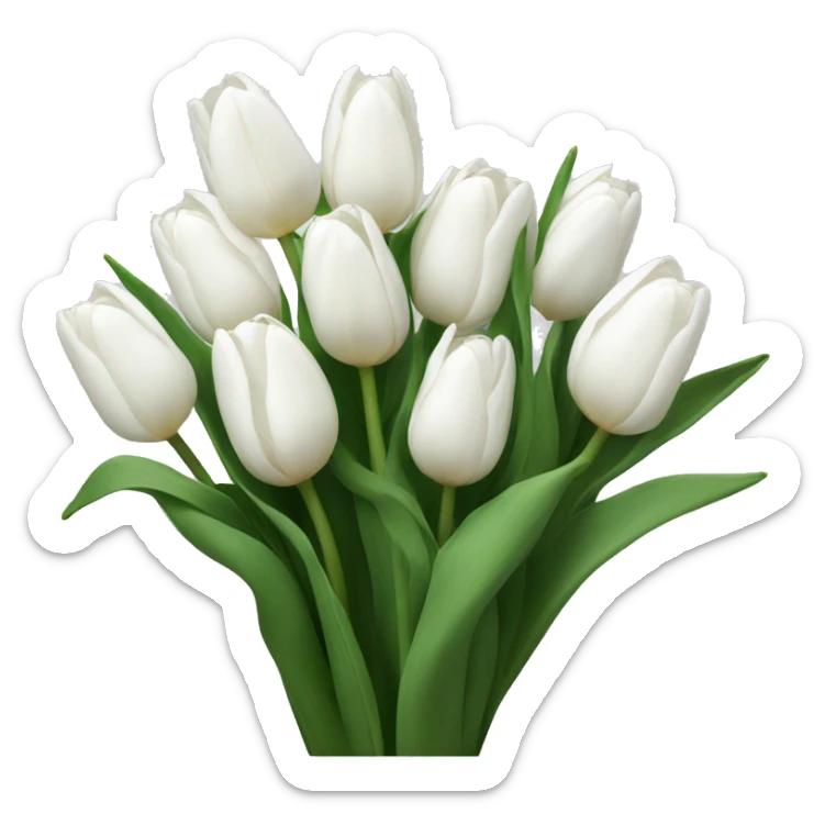 White tulips  sticker
