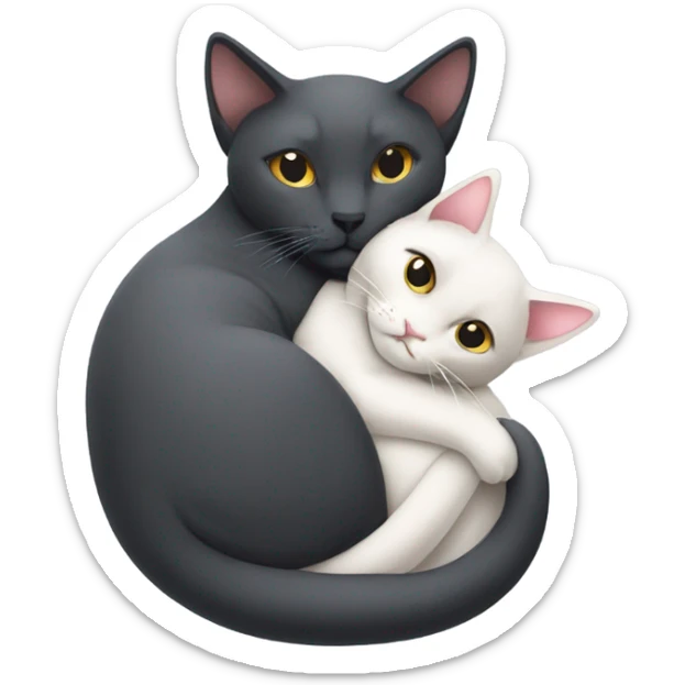 Hugging cats sticker