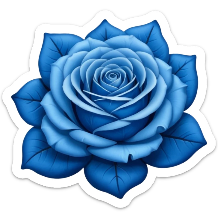 Rose emoji but make it blue instead of red and have it exactly like the original one sticker