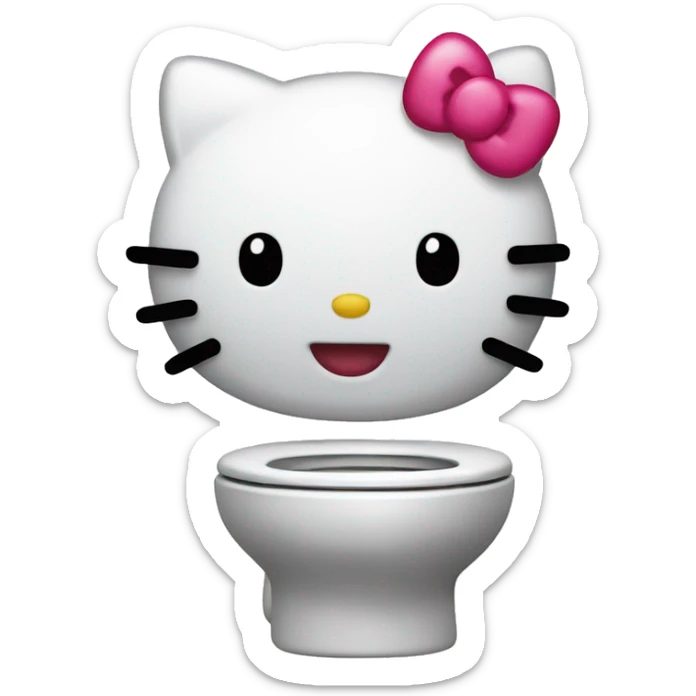 hello kitty with toilet sticker