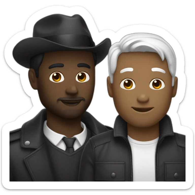 Un homme noir et un homme blanc qui ce serre la main sticker