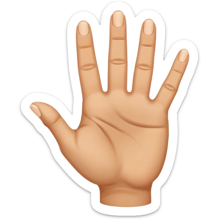 una mano con cinco dedos pero uno de los cincos dedos esta señalando abajo sticker