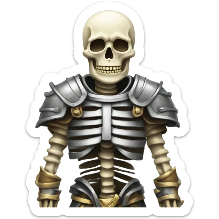 skeleton with armor  sticker
