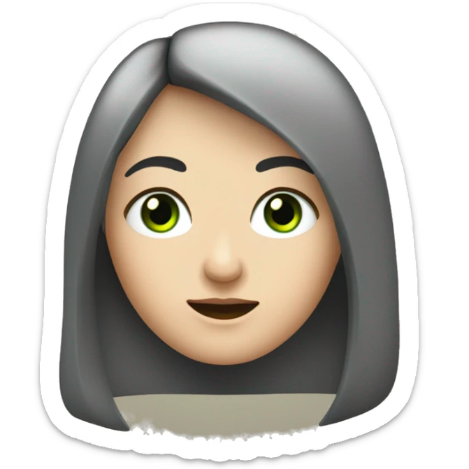 Europäische Frau mit schwarzen Haaren und grünen Augen sticker