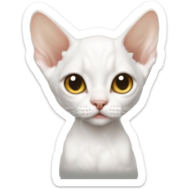 White Devon Rex kitten sticker