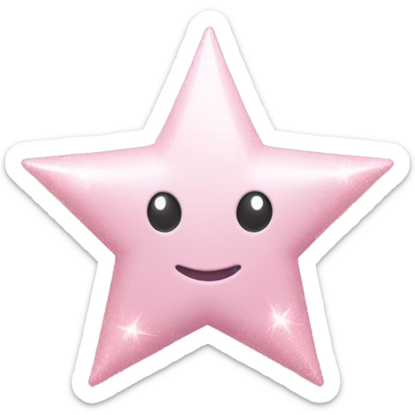 pale pink star sparkle sticker