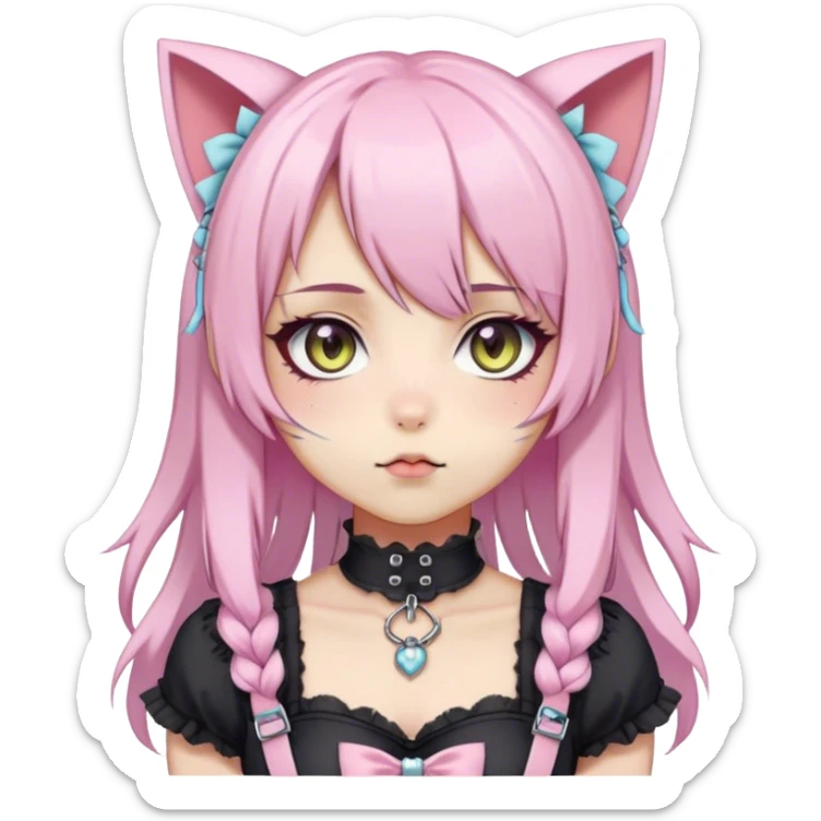 Pastel Edgy Kawaii Cute Beautiful Elegant Pretty Anime Punk Lolita Catgirl sticker