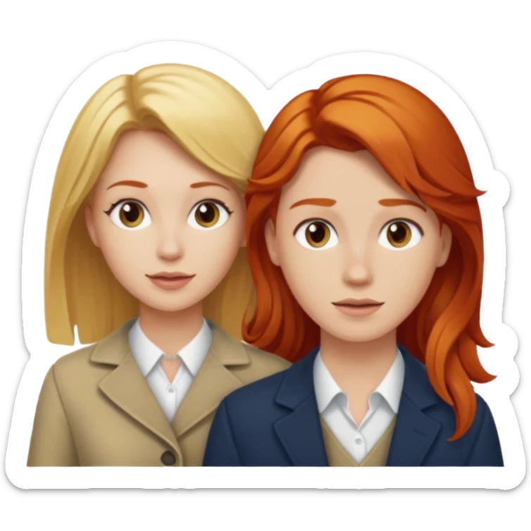couple who are a blonde woman and redhead man sticker