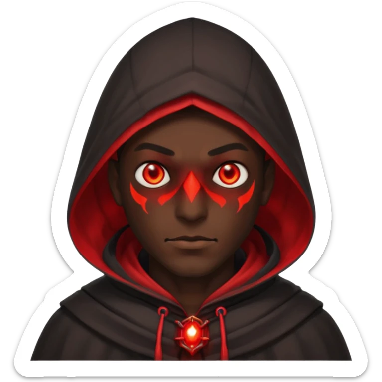 Evil Dark, shadowie Male lord with Red glowing eyes and hood sticker