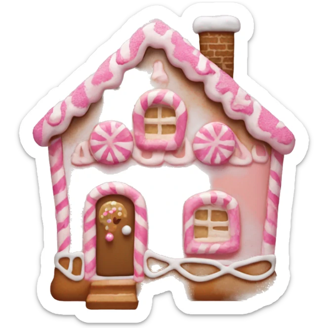 A pink gingerbread house sticker