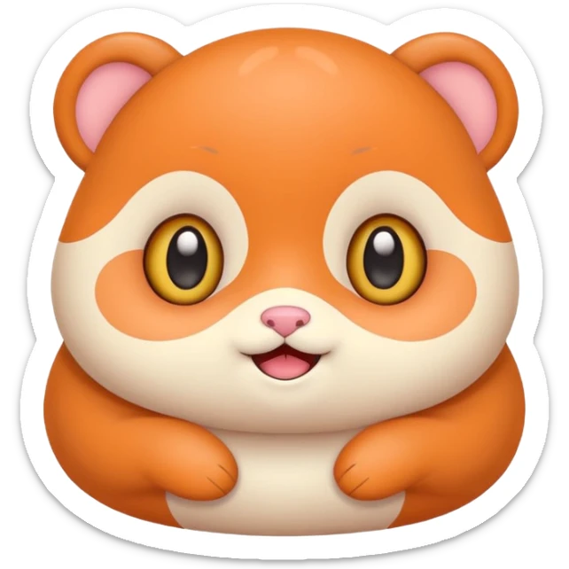 Cute animal sticker, chubby style, big eyes, kawaii illustration, soft colors, bold outline, flat vector design, simple cute pose, transparent background sticker