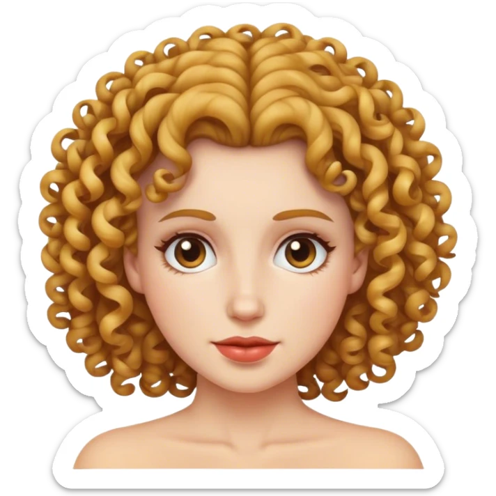 White women with curly hair sticker