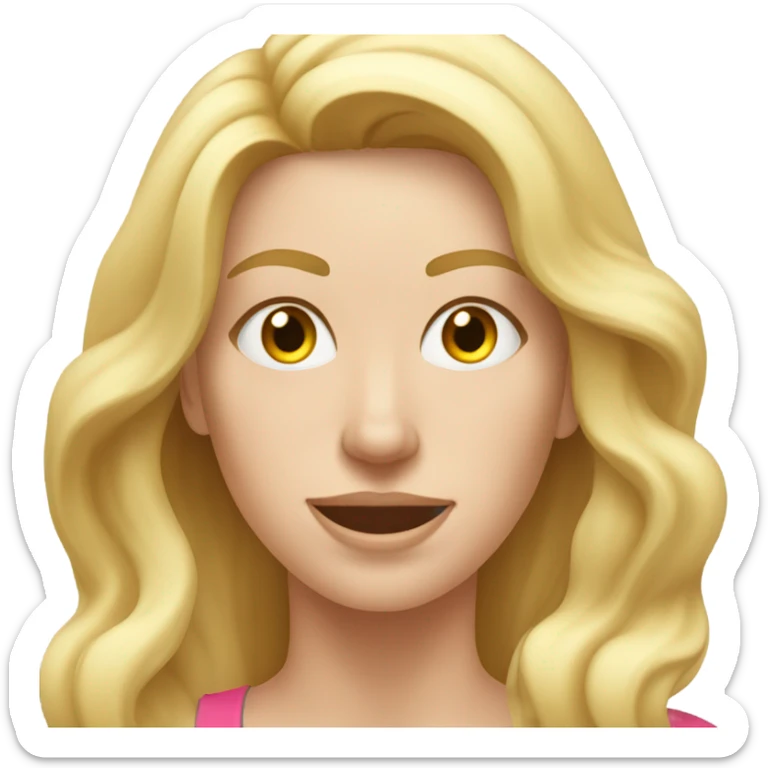 White woman, long hair, blonde hair, wavy hair, workout, sweating sticker