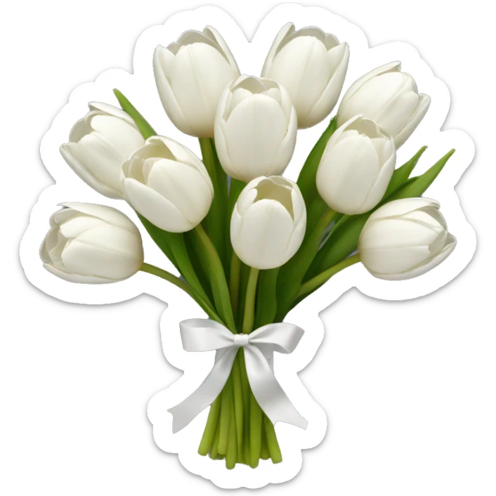white tulip bouquet  sticker