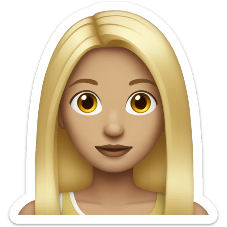 Blonde straight hair girl  sticker