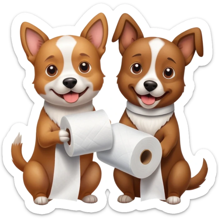 There are hardly any pets in this world as clever as these two dogs, because they can turn an ordinary toilet paper wall into the most unforgettable playground.

 sticker