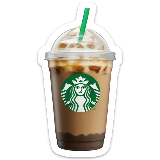 Starbuck ice coffee with ice cubes sticker