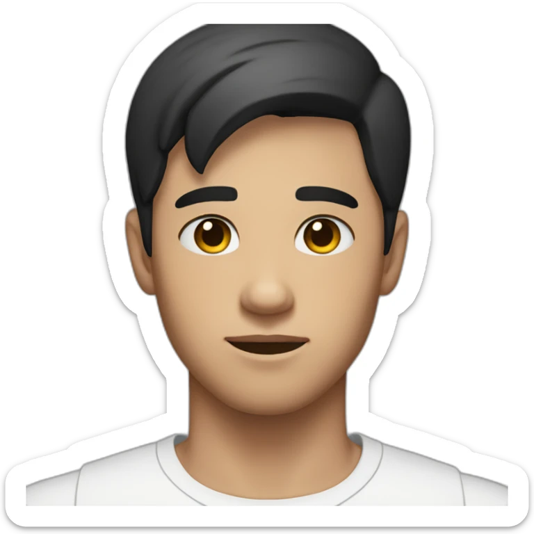 A 24 year old man with black short hair and a white shirt who is face palming sticker