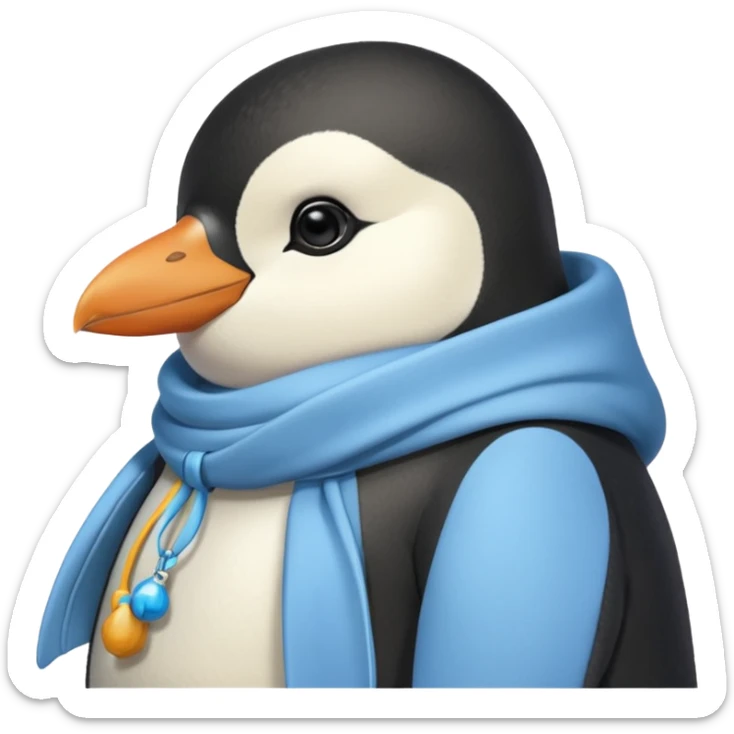 Winter penguin lying on Akashi Seijūrō’s shoulder with Akashi wearing winter clothes sticker