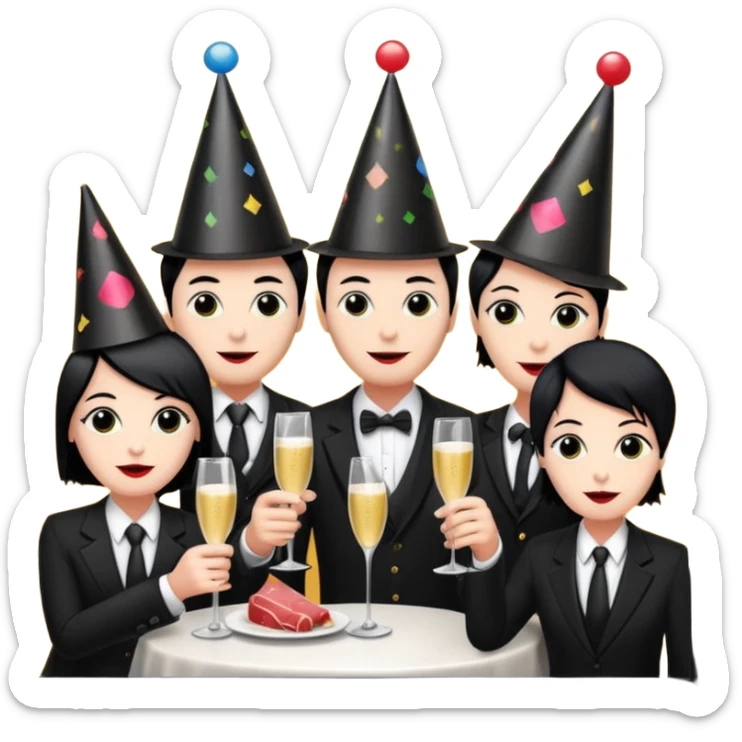goth corporate executives enjoying champagne Party at SPAM meat cafe paris LANDSCAPE  sticker