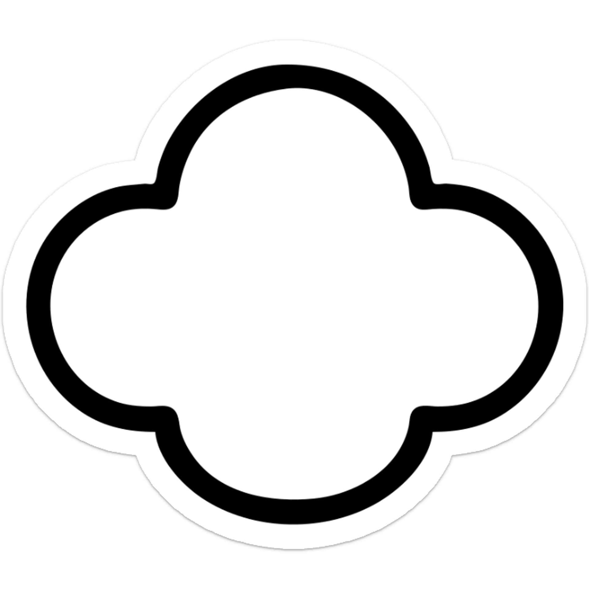 облако с 5 выступами sticker