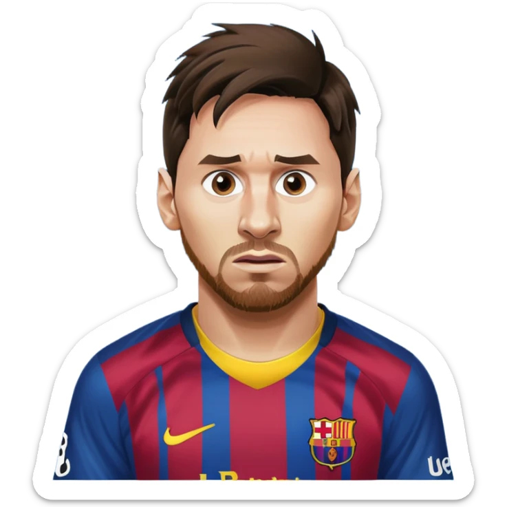 Lionel Messi in FC Barcelona kit gives a fuck. He's angry  sticker