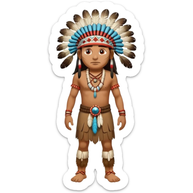 The full body of A native American Indian chief from the 1800s sticker