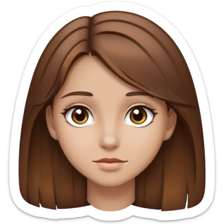 Je veux un emoji qui me ressemble  une fille brune avec des cheveux marrons clairs et des yeux noirs  sticker