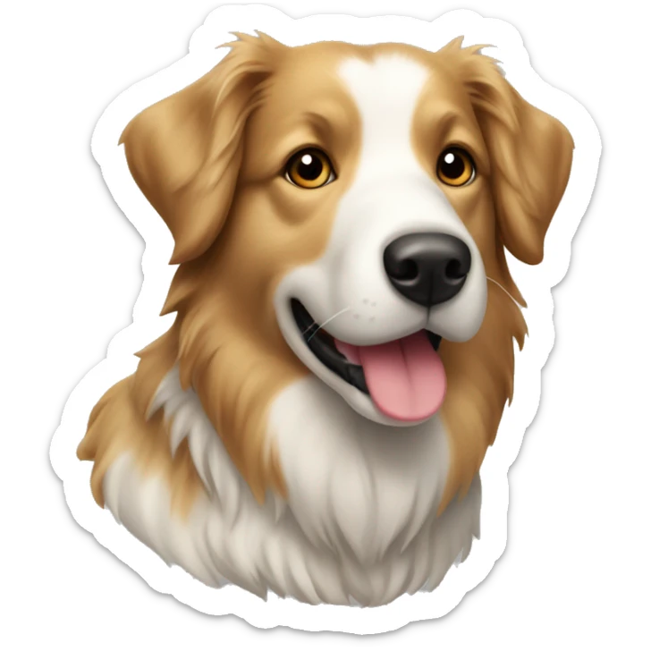 a border collie cross golden retriever dogs face emoji sticker