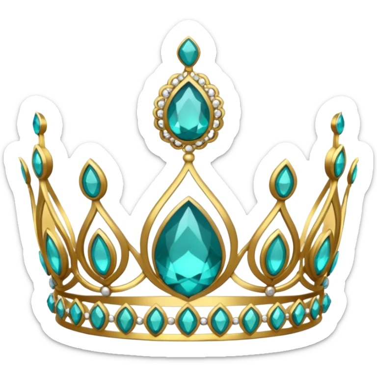 teal tiara sticker