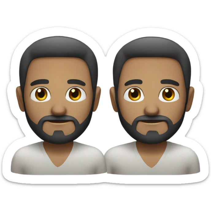 white man with dark facial hair and a calm smile sticker