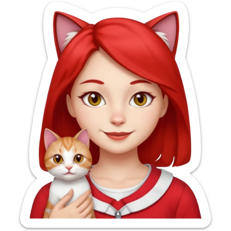 girl with cat eyes on her chest is the cutest person monster red and white in my opinion and she has a lot to do  sticker