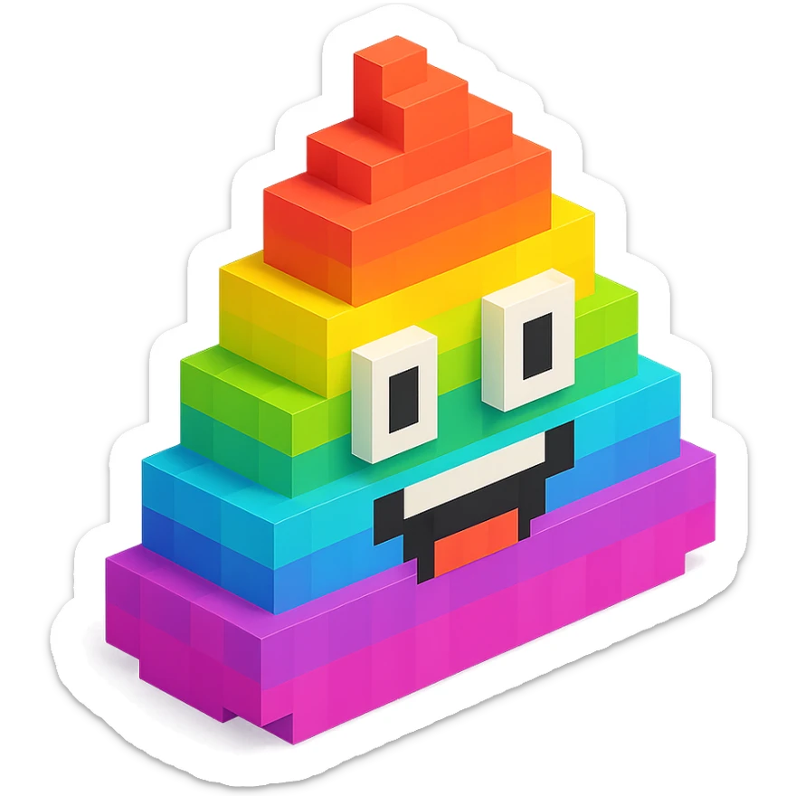 Poo rainbow  sticker