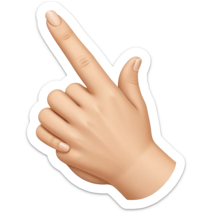 Little finger up and all the others are down with the thumb holding them. sticker