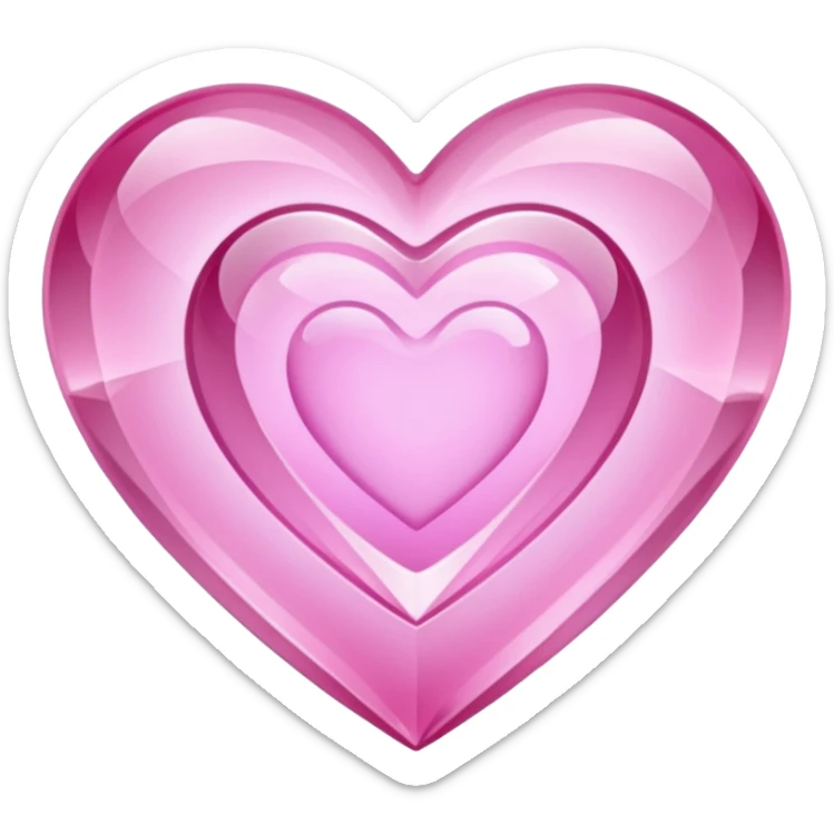 Pink heart shaped crystal with a $ carved in the center of the crystal. sticker