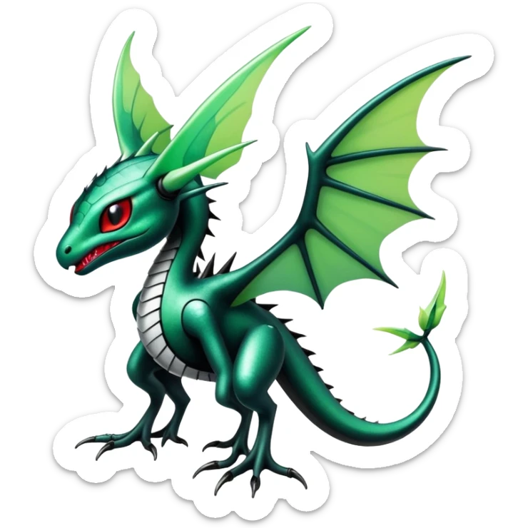 Punk’ish Edgy Futuristic Badass Dark Gothic Flygon-Aurorus-Amaura-Hybrid-Creature sticker