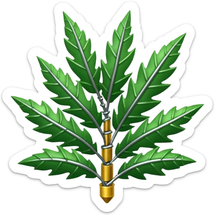 quiero una fucion de pernos y hojas de arbol ahi esta un referente sticker