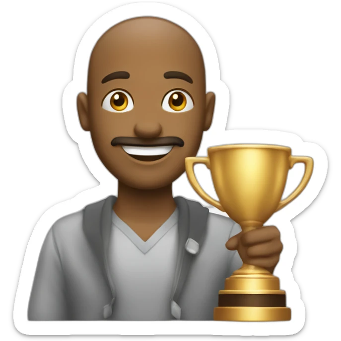 Imagine an emoji that says 'well played' at a glance – maybe a proudly lifted trophy or flashes of success!" sticker
