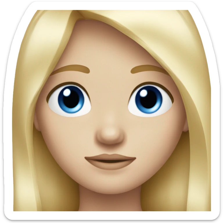 Blonde hair blue eye girl with fair skin burnt  sticker