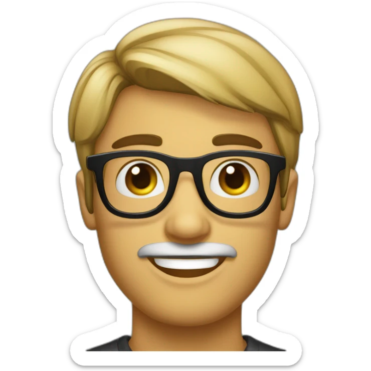 homme portugais jeune portant des lunette qui aime la musique  sticker