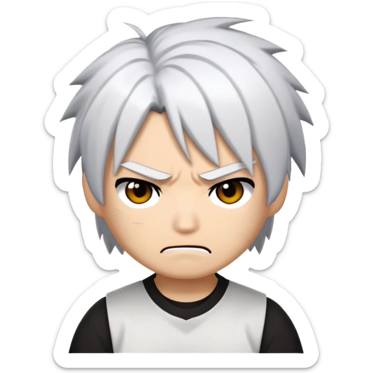 Make 50 Roblox Emojis of Anime Characters Half Black and White Hair by Wearing a Neat Shirt in Angry Style  sticker