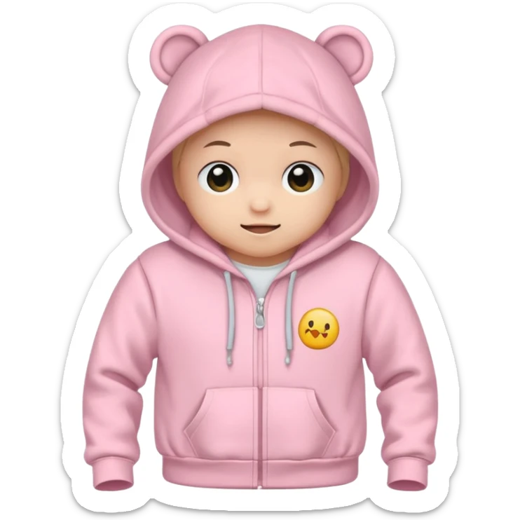 baby pink colour hoodie with hood emoji .ONLy hoodie, don't show me person in hoodie sticker